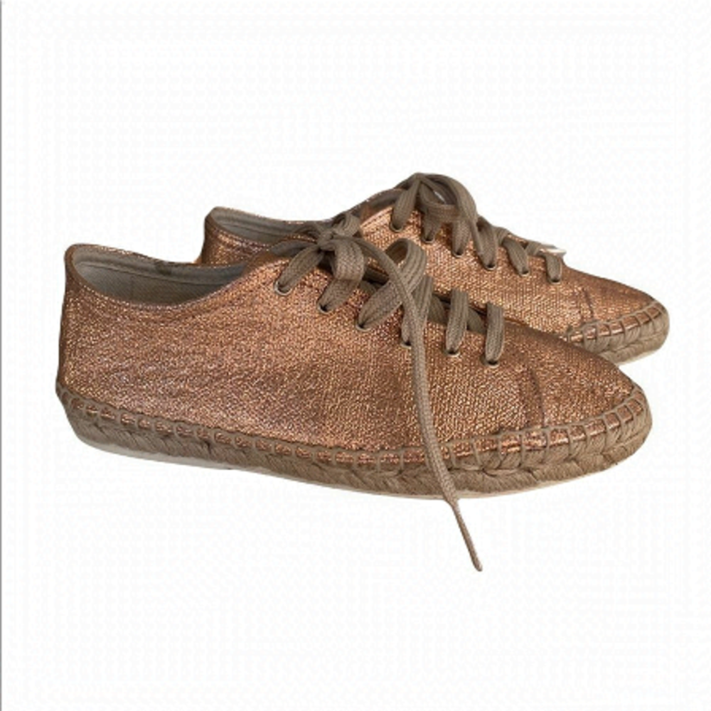 NWT Anthropology Maypol Rose Gold Leather Espadrilles sneakers Size 6